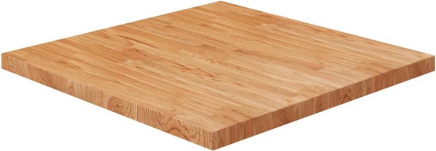 The Living Store Tafelblad Massief Eikenhout 80 x 80 x 4 cm Rustiek Ontwerp Tafelblad Eikenhouten Tafelblad Massief Hout Rustic Design Bruine Tafel