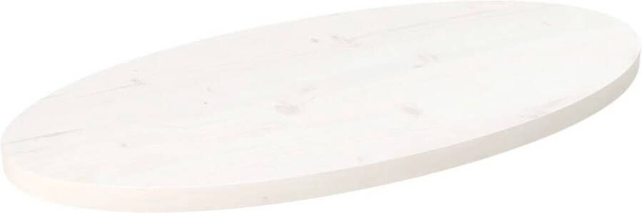 The Living Store Tafelblad Massief grenenhout 60 x 30 x 2.5 cm Wit - Foto 2