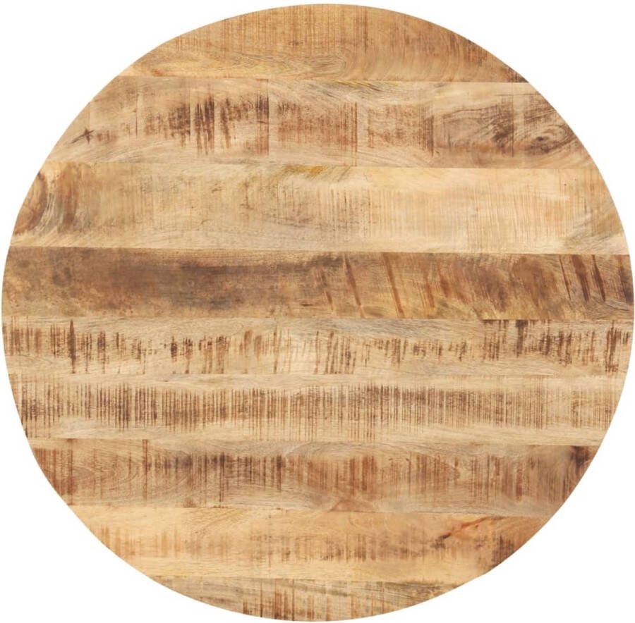 The Living Store Houten tafelblad Massief mangohout 60 cm diameter Industriële look - Foto 2