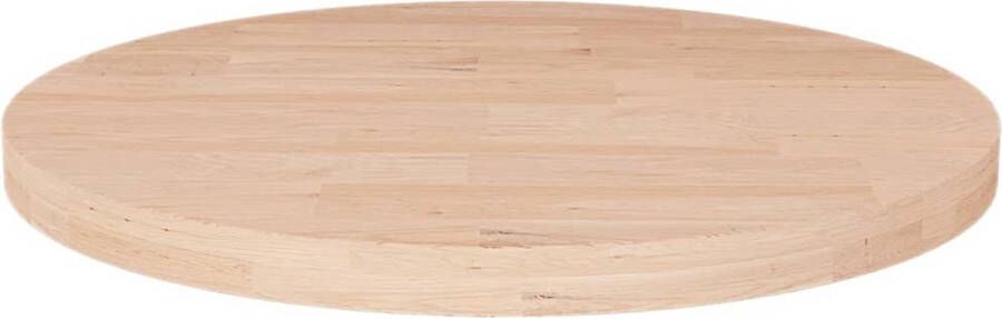 The Living Store Tafelblad rond Ø40x2-5 cm onbehandeld massief eikenhout Tafelonderdeel