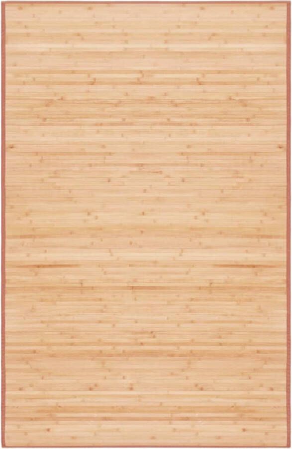 The Living Store Bamboe Tapijt Afmetingen- 100 x 160 cm Bruin Materiaal- Bamboe Met anti-slip onderkant Reinigen met een vochtige doek