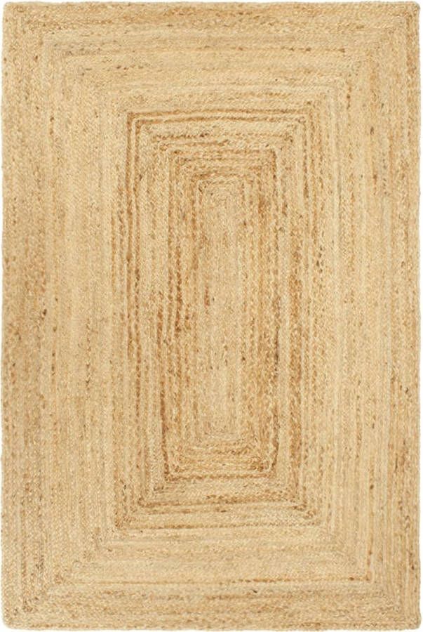 The Living Store tapijt Jute Vloerkleed 200x300 cm handgemaakt Jute Tapijt Naturel Tapijt Vloerkleed Bruin Handgemaakt Tapijt Vintage Tapijt - Foto 2