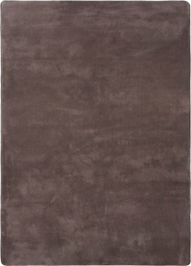 The Living Store Teddy Vloerkleed Polyester 170 x 120 cm Taupe