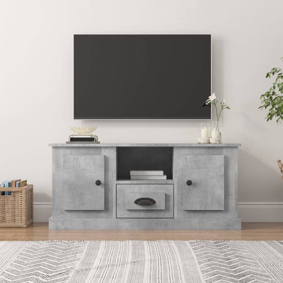 The Living Store Televisiekast Betongrijs 100 x 35.5 x 45 cm Trendy ontwerp - Foto 2