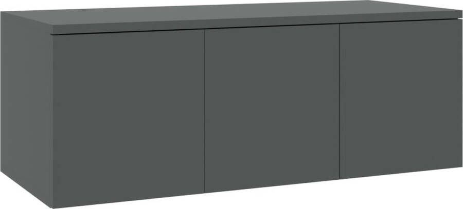 The Living Store Televisiekast Klassiek Grijs 80 x 34 x 30 cm Met 3 lades