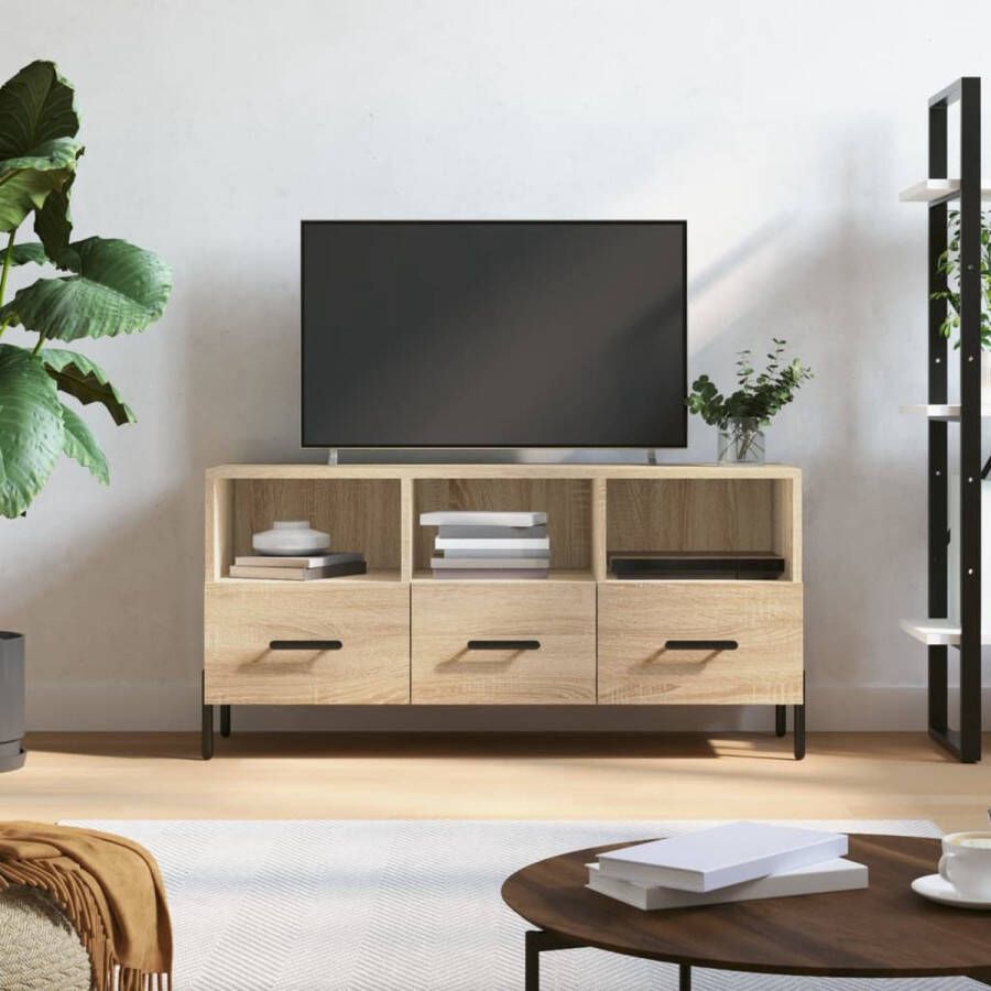 The Living Store Televisiekast Sonoma Eiken 102 x 36 x 50 cm Stijlvol Design - Foto 2