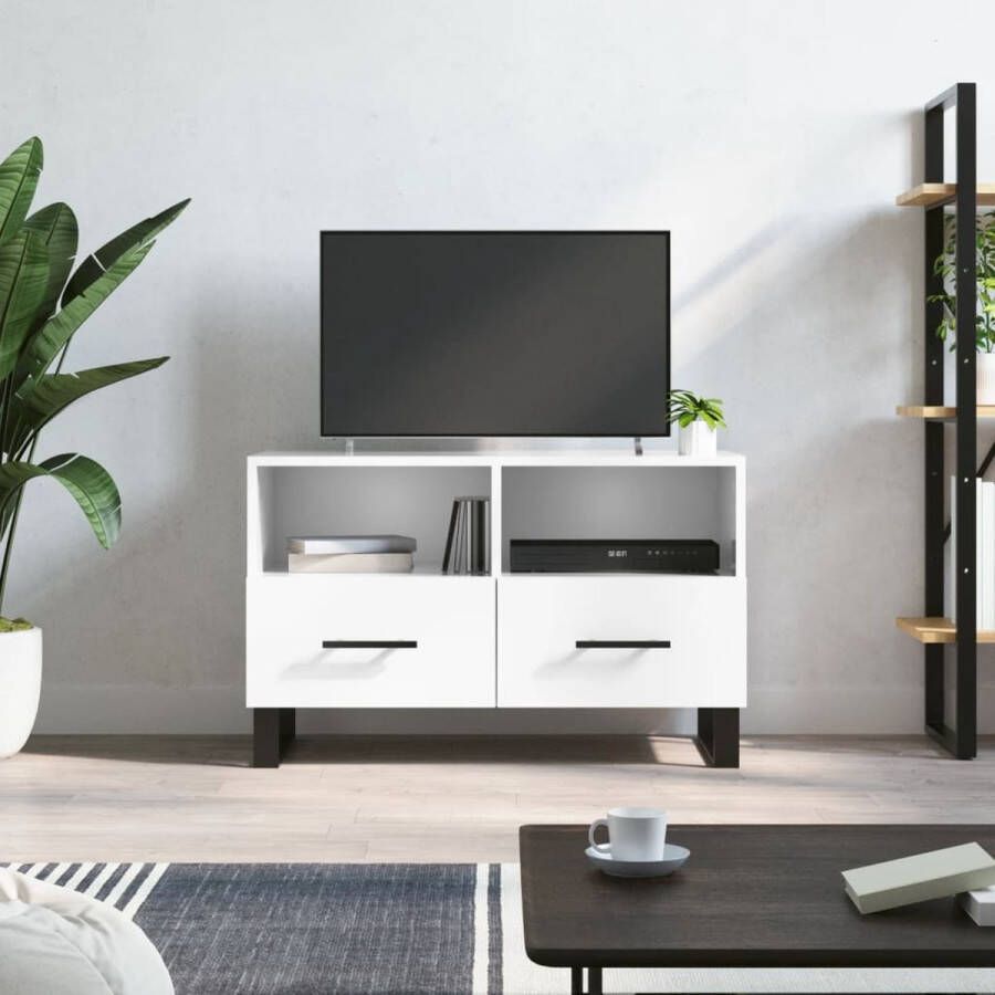 The Living Store Televisiekast Trendy Stijlvolle TV-meubel 80 x 36 x 50 cm Hoogglans wit - Foto 2