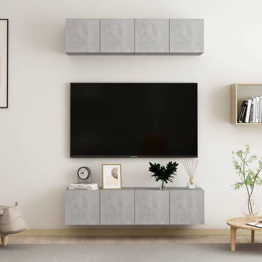 The Living Store Televisiekast TV-meubel 60 x 30 x 30 cm betongrijs - Foto 2
