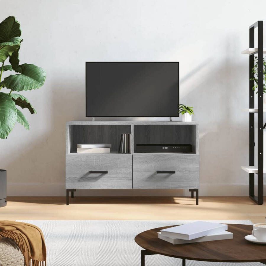 The Living Store Televisiekast TV-meubel 80 x 36 x 50 cm grijs sonoma eiken - Foto 2