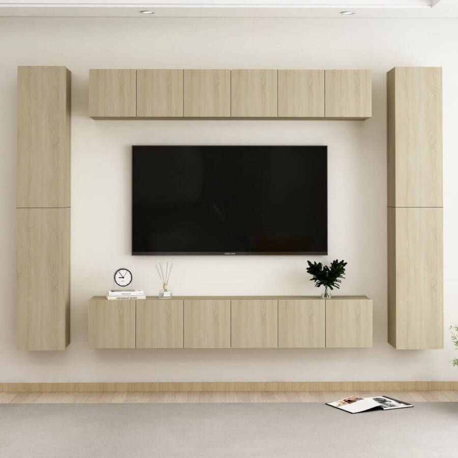 The Living Store Televisiekasten Sonoma eiken 60 x 30 x 30 cm (L) 30.5 x 30 x 90 cm (M) Televisiescherm Tv Meubilair Salontafel Woonkamerdecoratie Houten Tv Stand - Foto 3