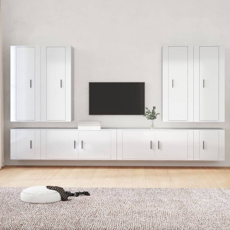 The Living Store Televisiekastenset Classic s TV-meubel 40 x 34.5 x 100 cm Hoogglans wit - Foto 2