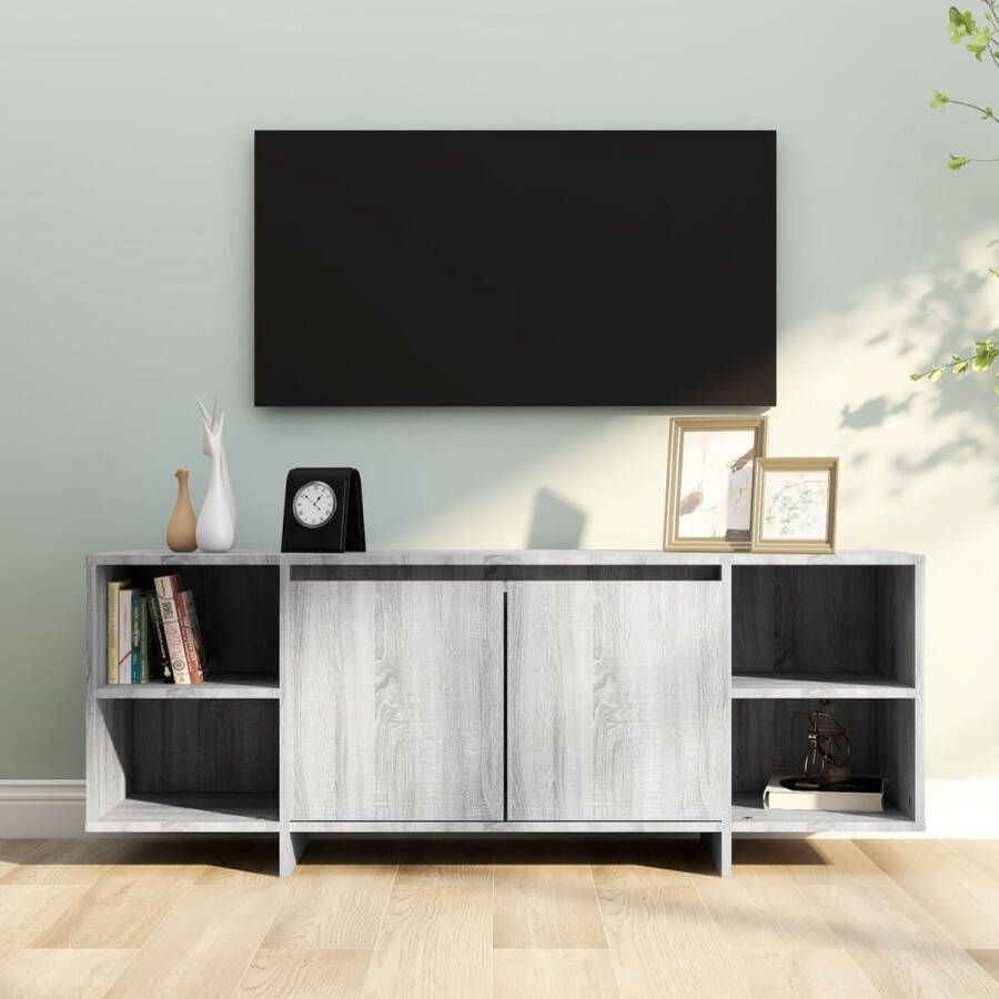 The Living Store Televisiemeubel 130 x 35 x 50 cm Grijs Sonoma Eiken Montage vereist - Foto 2