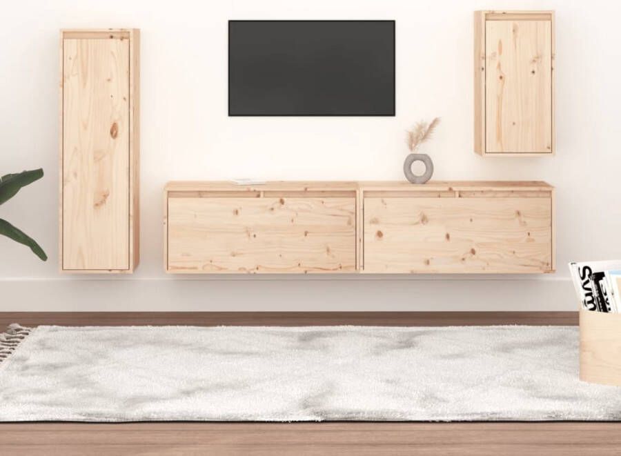 The Living Store Televisiemeubel Classic Pine Set van 4 80x30x35 cm 30x30x60 cm 30x30x100 cm - Foto 2