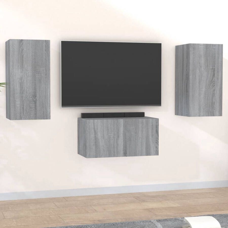 The Living Store Televisiemeubel Sonoma Eiken 60x30x30 cm en 2x 30.5x30x60 cm - Foto 2