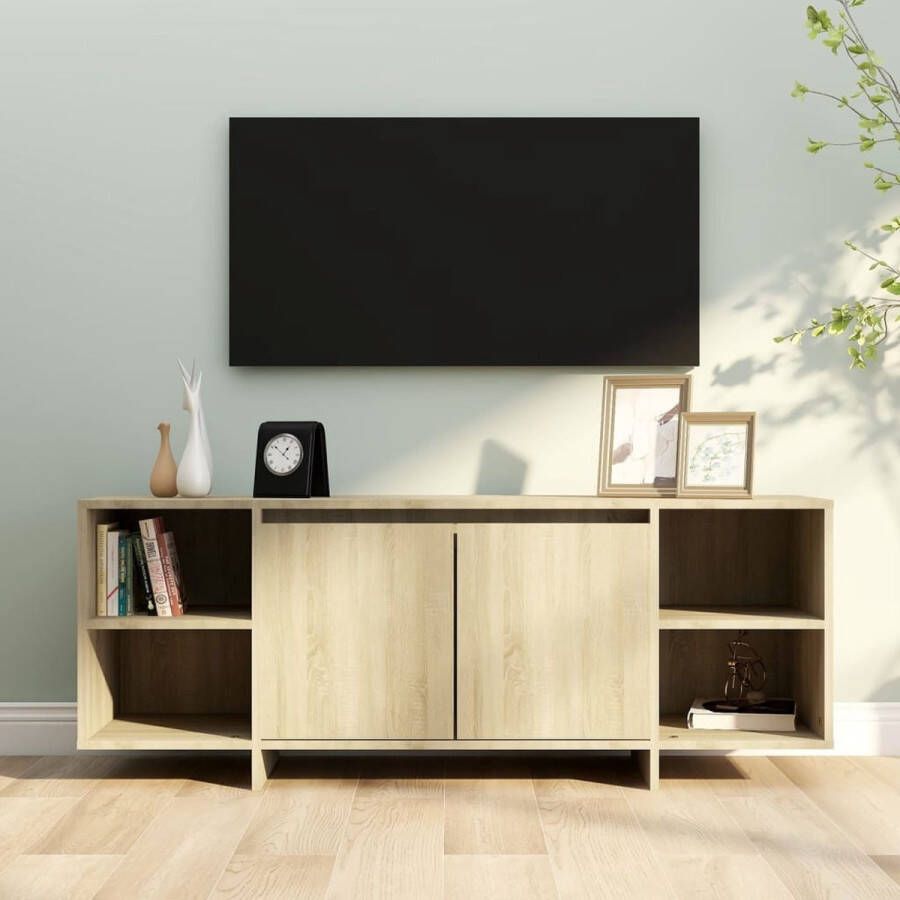 The Living Store Televisiemeubel TV-kast 130 x 35 x 50 cm Sonoma eiken - Foto 2