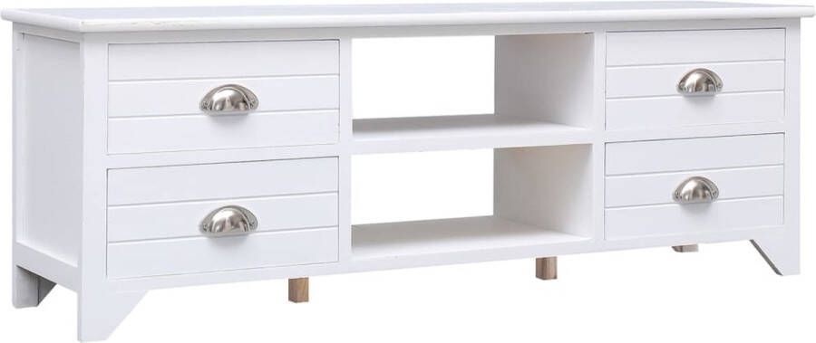 The Living Store Televisiemeubel Vintage 108 x 30 x 40 cm wit hout - Foto 2