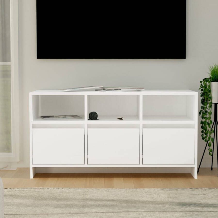 The Living Store Televisiemeubel Woonkamer 102 x 37.5 x 52.5 Wit - Foto 2