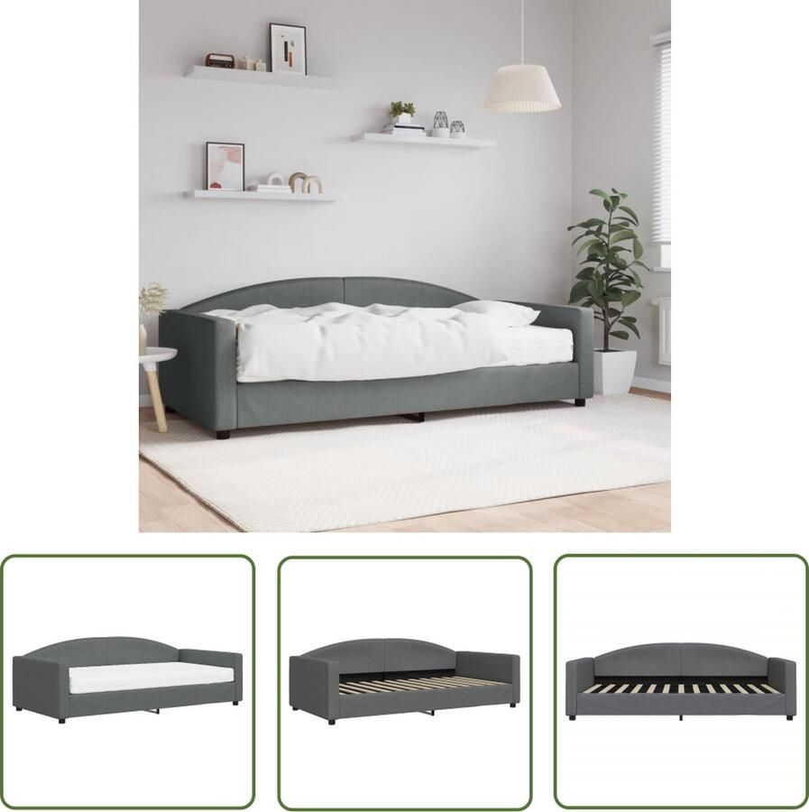 VidaXL The Living Store 2-in-1 Slaapbank Donkergrijs 223x110x75 cm Schuimmatras