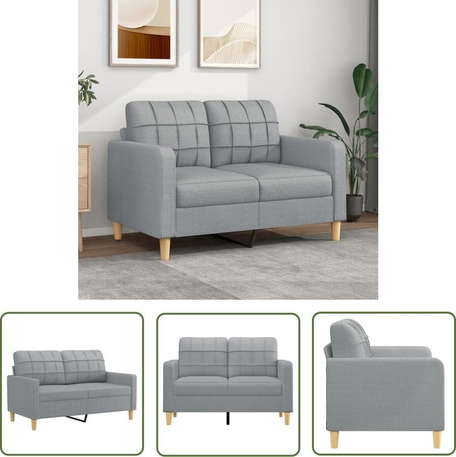The Living Store 2-Zitsbank Lichtgrijs 138x77x80 cm Duurzame stof Stevig frame Comfortabele zitervaring Tweezitsbank Sofa Bankstellen Grijs Sofa Stoffen Bank - Foto 3