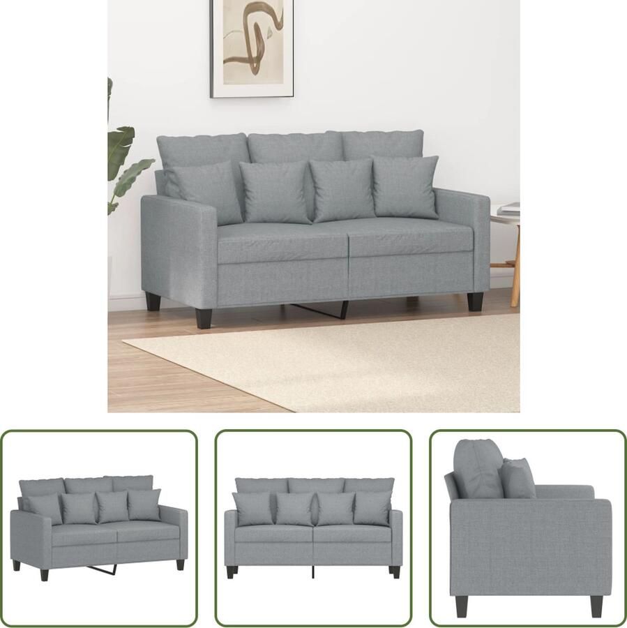 The Living Store 2-zitsbank stof lichtgrijs 138 x 77 x 80 cm duurzaam stof stevig frame comfortabele zitting Tweezitsbank Sofa Banks Kopen Lounge Meubels Grijs Sofa