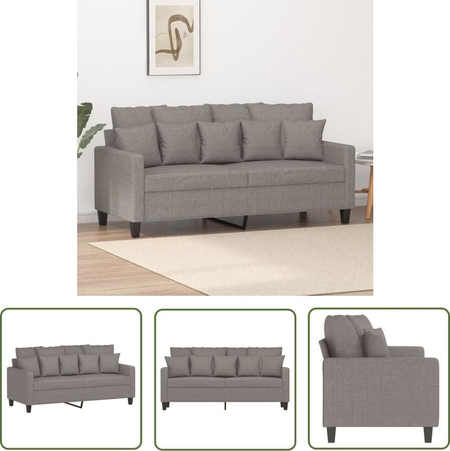 The Living Store 2-zitsbank taupe 158 x 77 x 80 cm duurzame stof Tweezitsbank Banks Kopen Sofa Lounge Meubels Salonmeubilair - Foto 4
