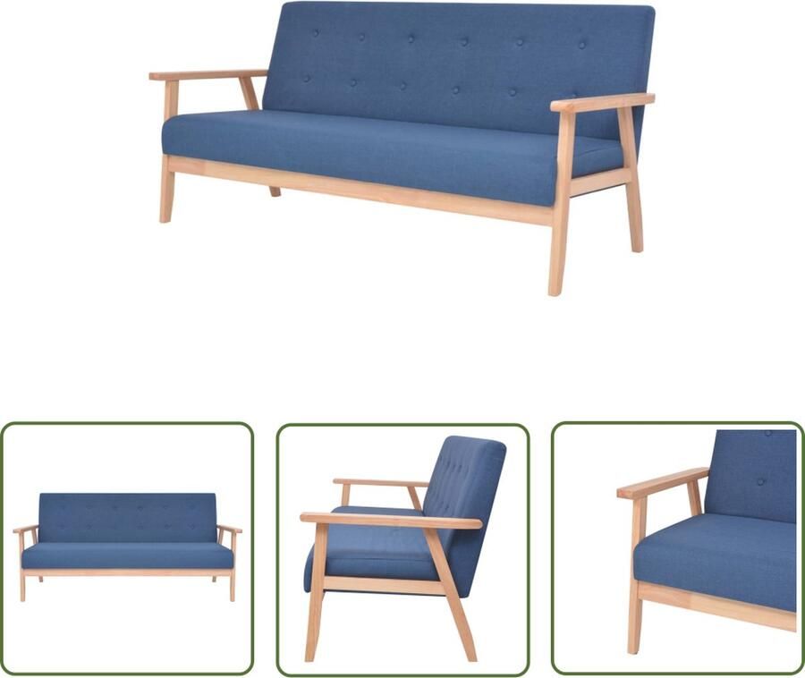 The Living Store 3-zitsbank Blauw 158 x 67 x 73.5 cm Comfortabel en duurzaam Comfortabele Bank 3-zitsbank Salonbank Woonkamer Meubels Blauwe Bank - Foto 3