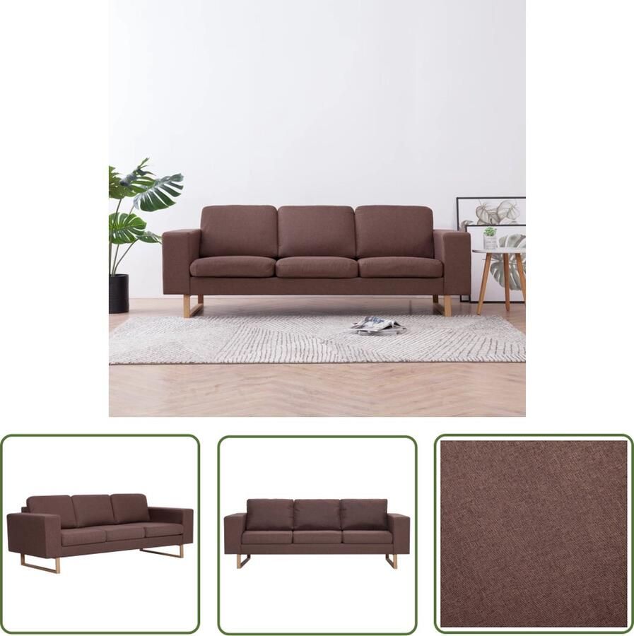 The Living Store 3-zitsbank Stoffen Bank 200 x 82 x 75 cm Comfortabel Duurzaam - Foto 2
