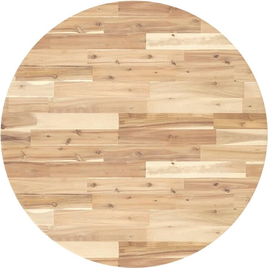 The Living Store Acaciahout Bureaublad á 90 x 2 cm Onbehandeld Bureau Blad Acacia Hout Tafelblad Rond Tafelblad Eetkamerstoel - Foto 2