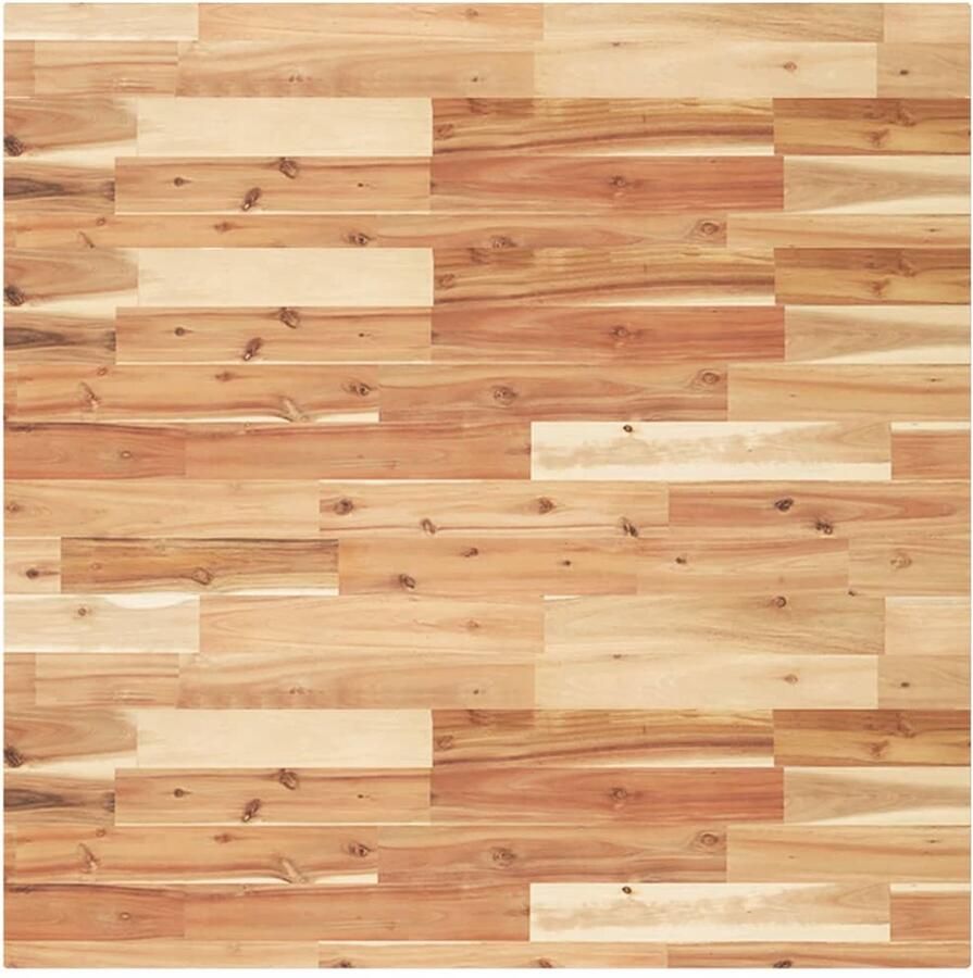 The Living Store Tafelblad vierkant 90x90x4 cm massief acaciahout Tafeltblad Acacia Hout Tafelblad Vierkant Eetkamertafel Bureauschaal - Foto 2