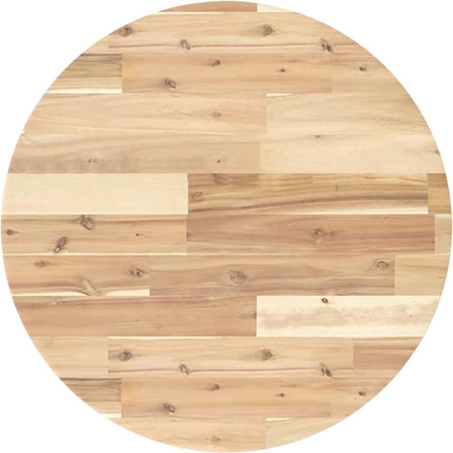 The Living Store Acaciahouten bureaublad 60 x 2 cm Onbehandeld Bureau Blad Acacia Hout Ronde Tafel Tafelblad Eetkamerstoel - Foto 2