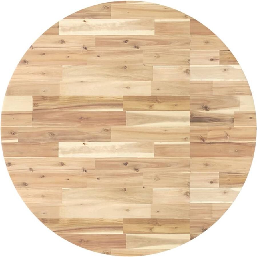 The Living Store Acaciahouten Bureaublad á 90 x 4 cm Onbehandeld Bureau Blad Acacia Hout Tafelblad Rond Tafelblad Eetkamerstoel - Foto 2
