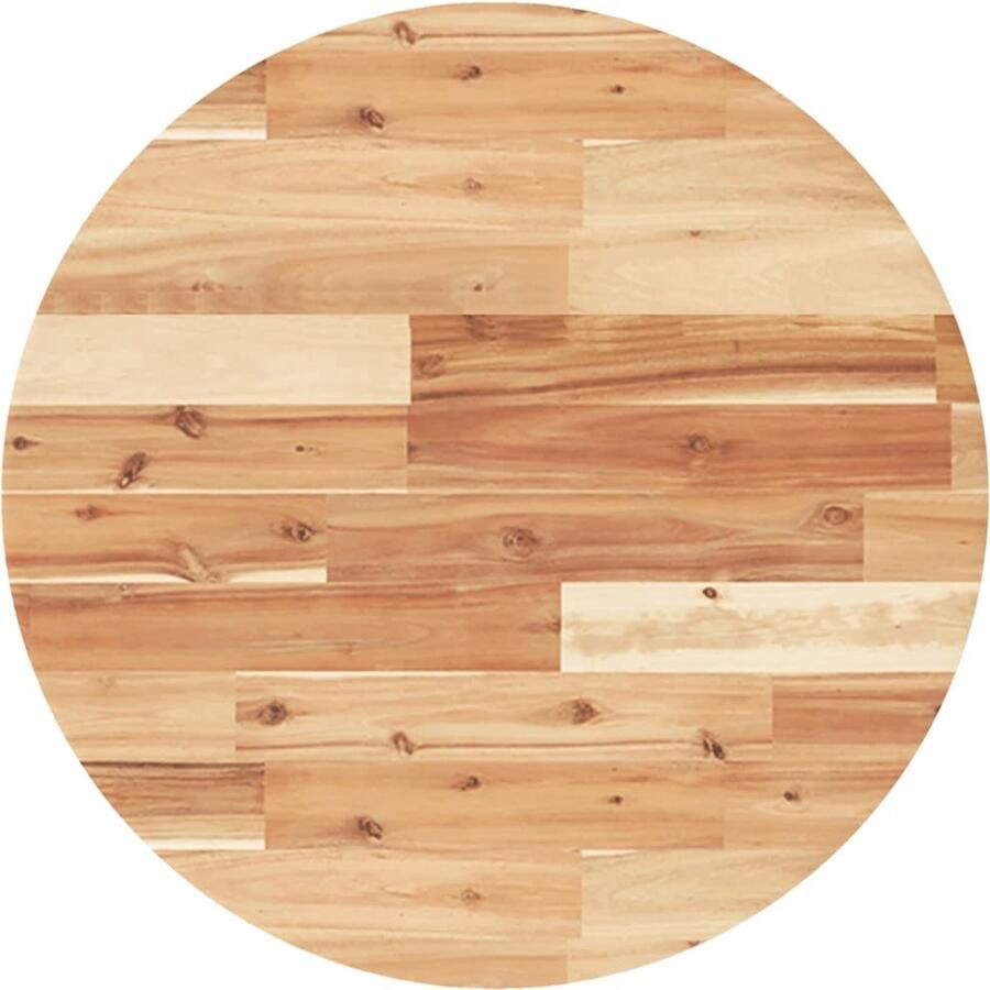 The Living Store Acaciahouten tafelblad 60 x 4 cm Rond Duurzaam Houten Tafelblad Acacia Hout Ronde Tafelblad Tweedehands Tafelblad Vintage Tafelblad - Foto 3