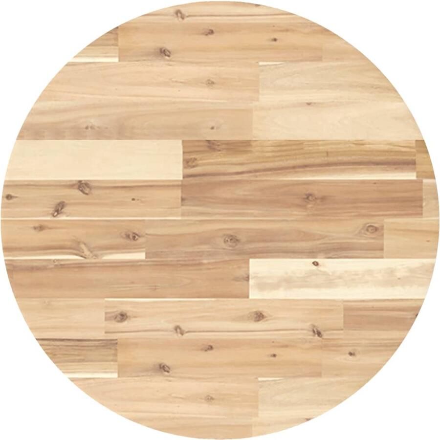 The Living Store Acaciahouten Tafelblad 60 x 4 cm Rond Onbehandeld Houten Tafelblad Acacia Hout Ronde Tafelblad Eetkamertafel Bistrotafel - Foto 2