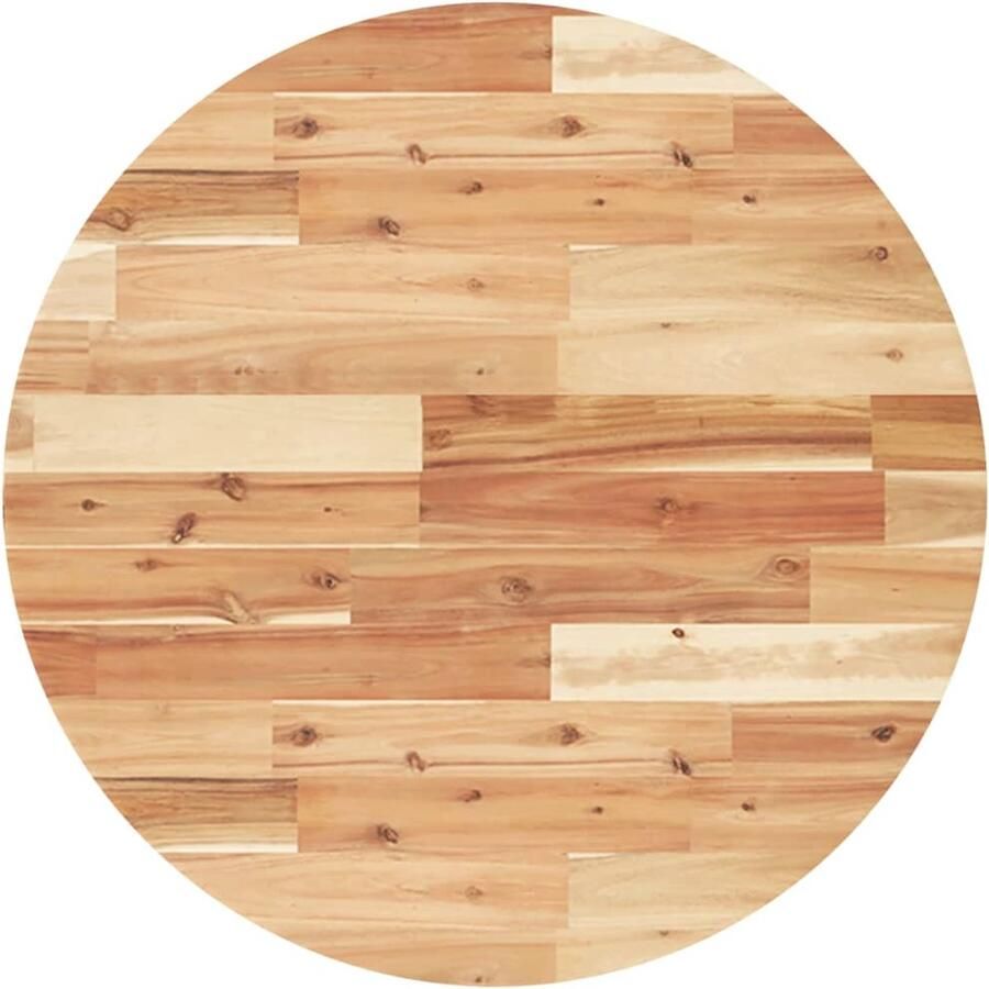The Living Store Tafelblad rond Ø 50x2 cm massief acaciahout Houten Tafelblad Acacia Tafelblad Ronde Tafelblad Eetkamertafel Blad Salontafel Blad - Foto 4