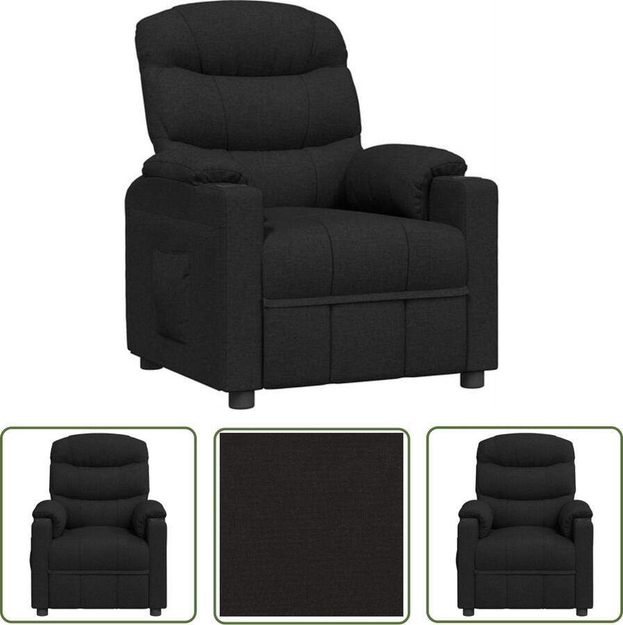 The Living Store Armstoel Verstelbare Rugleuning en Voetensteun 75.5x92x105 cm Zwart - Foto 2