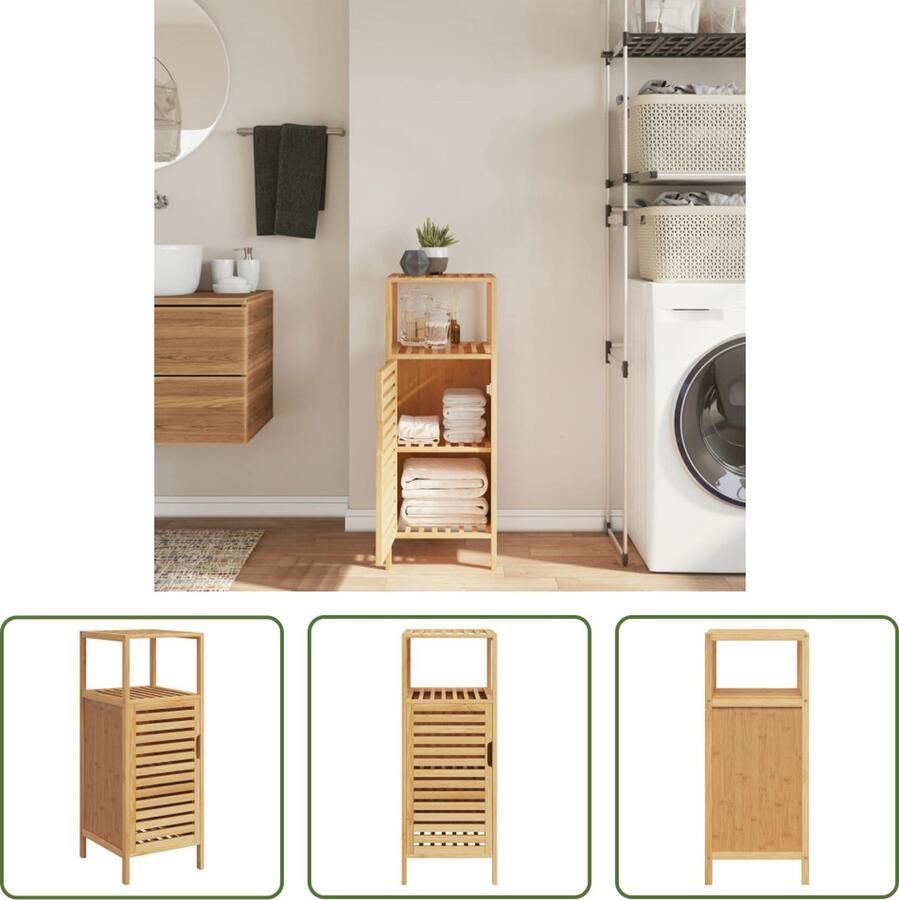 The Living Store Badkaast s Badkamermeubel 36x33x87 cm Bamboe