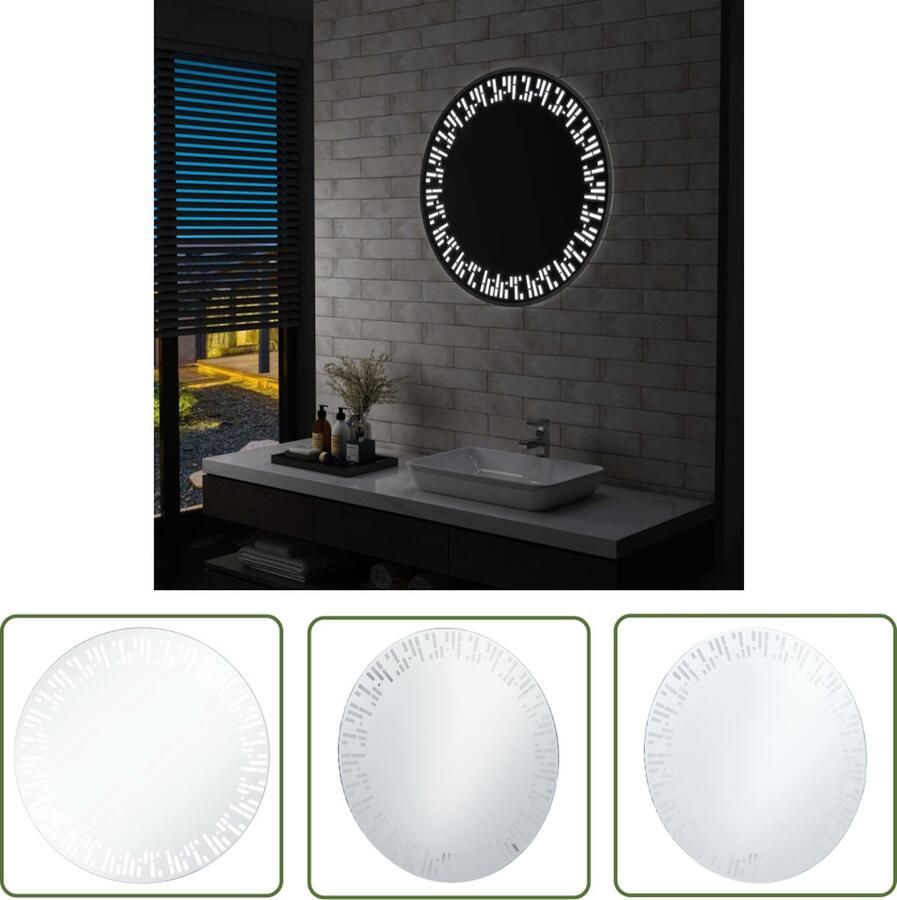 The Living Store LED-spiegel ronde badkamerspiegel 80 cm IP44 LED Badkamerspiegel Ronde Spiegel Badkamermeubel Spiegels Led Verlichting