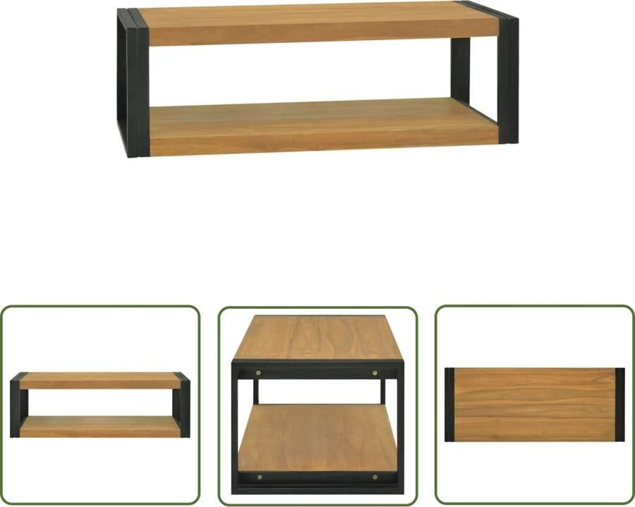 The Living Store Badkaast Teakhout 120 x 45 x 35 cm Massief Montage vereist Badkamerkast Teakwood Badkamerspiegel Opbergkast Badkamer Meubilair Vintage Badkamer - Foto 2