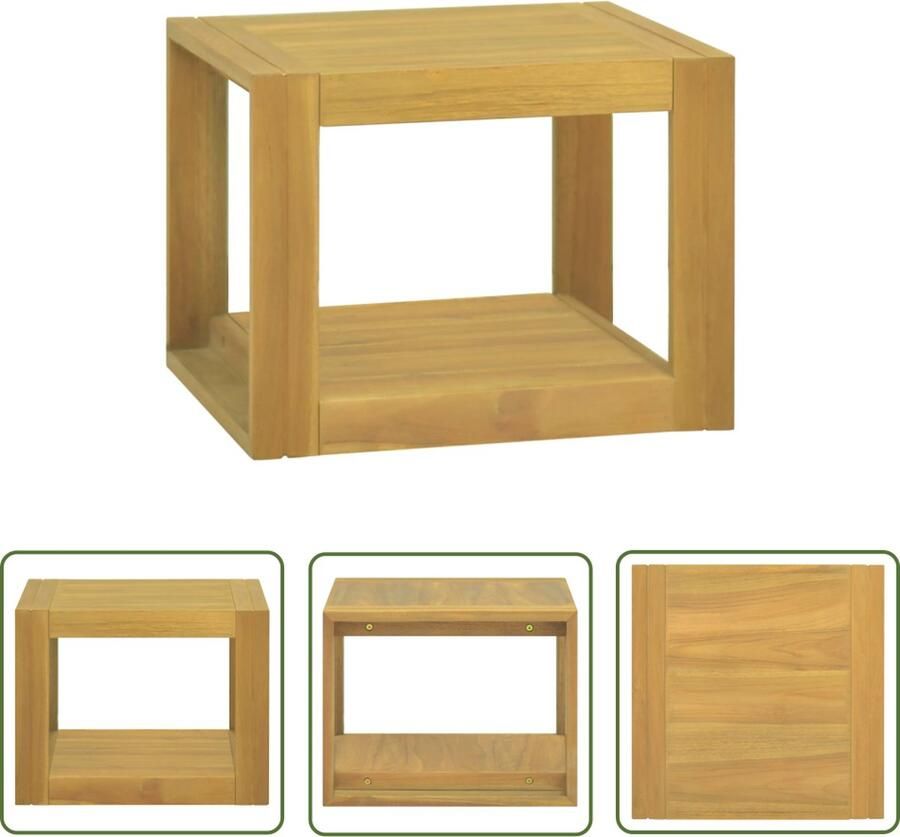 The Living Store Badkamerwandkast 45x45x35 cm massief teakhout Wandkast Badkamerspiegel Teak Meubilair Badkameropbergingsmogelijkheden Hangend Kastje - Foto 2