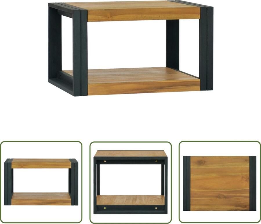 The Living Store Badkamerwandkast 60x45x35 cm massief teakhout Badkamerkast Teakwood Badkamermeubel Opslagruimte Wandmontage - Foto 2