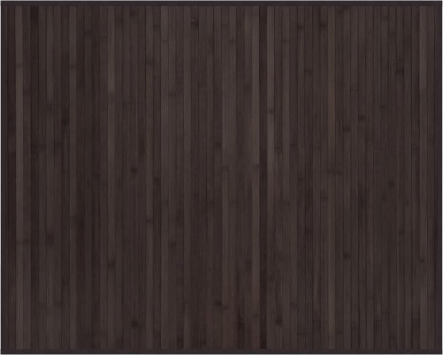 The Living Store Bamboe Tapijt 80 x 100 cm Donkerbruin Duurzaamheid met anti-slip onderkant Bamboetapijt Vloertapijt Donkere Tinten Woonkamertapijt Anti Slip - Foto 2