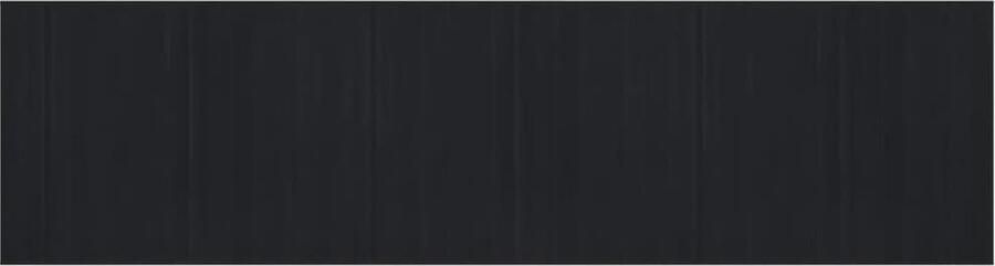 The Living Store Vloerkleed rechthoekig 80x300 cm bamboe zwart Bamboetapijt Vloerkleed Zwart Tapijt Lange Tapijt Kamerdecoratie