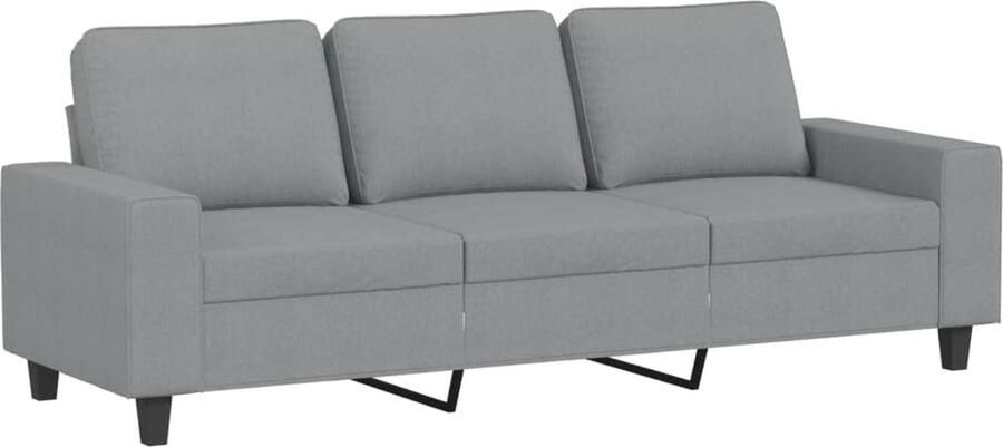 The Living Store Bank Lichtgrijs 3-zits 214 x 77 x 80 cm Duurzame stof Drie Zits Bank Sofa Grijs Banks Kopen Lounge Meubels Salon Meubilair - Foto 2