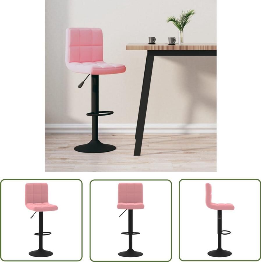 The Living Store Barkruk fluweel roze Dynamische Sleutel Klik Sleutel Gereedschapset Mechanica Tools Monteursgereedschap