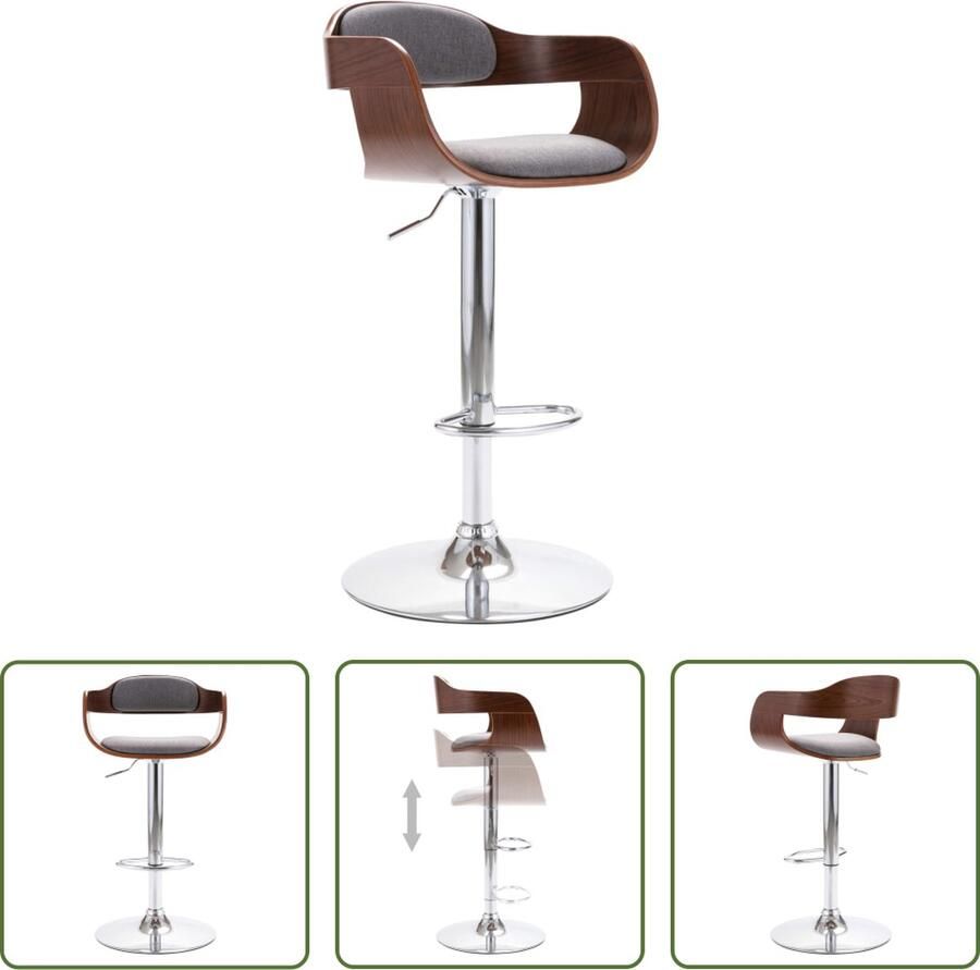 VidaXL The Living Store Barstoel Lichtgrijs 49.5 x 47.5 x (84.5 105.5) cm - Foto 2