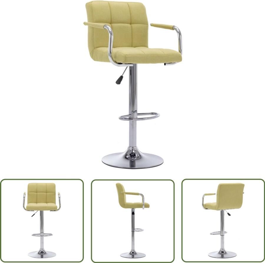 The Living Store Barstoel stof groen Barstoel Barkruk Stoelen Lounge Stoel Eetkamerstoel