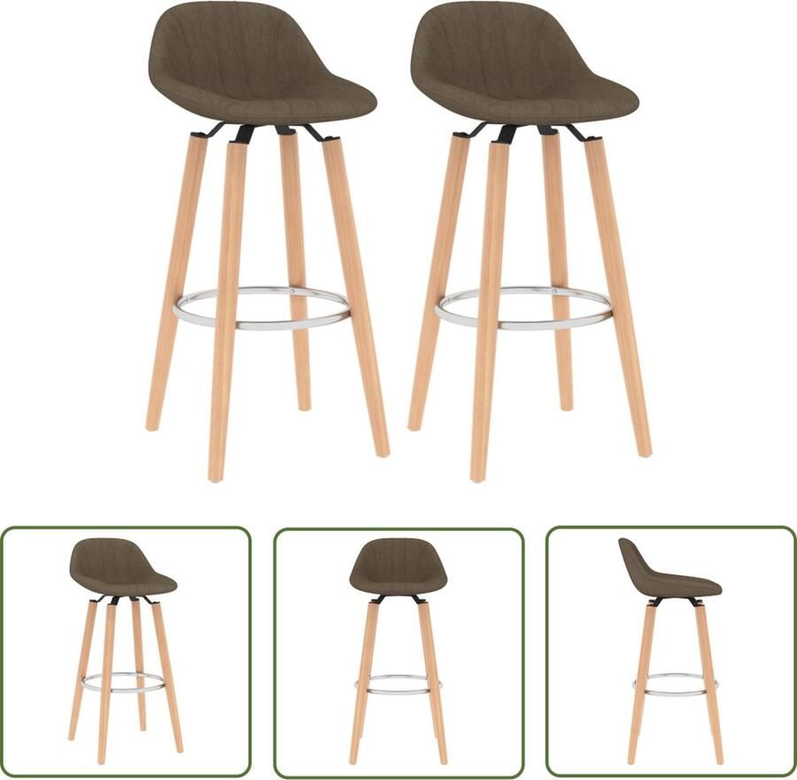 The Living Store Barstoelen naam Barstoelen 45 x 44 x 86 cm Bruin - Foto 2