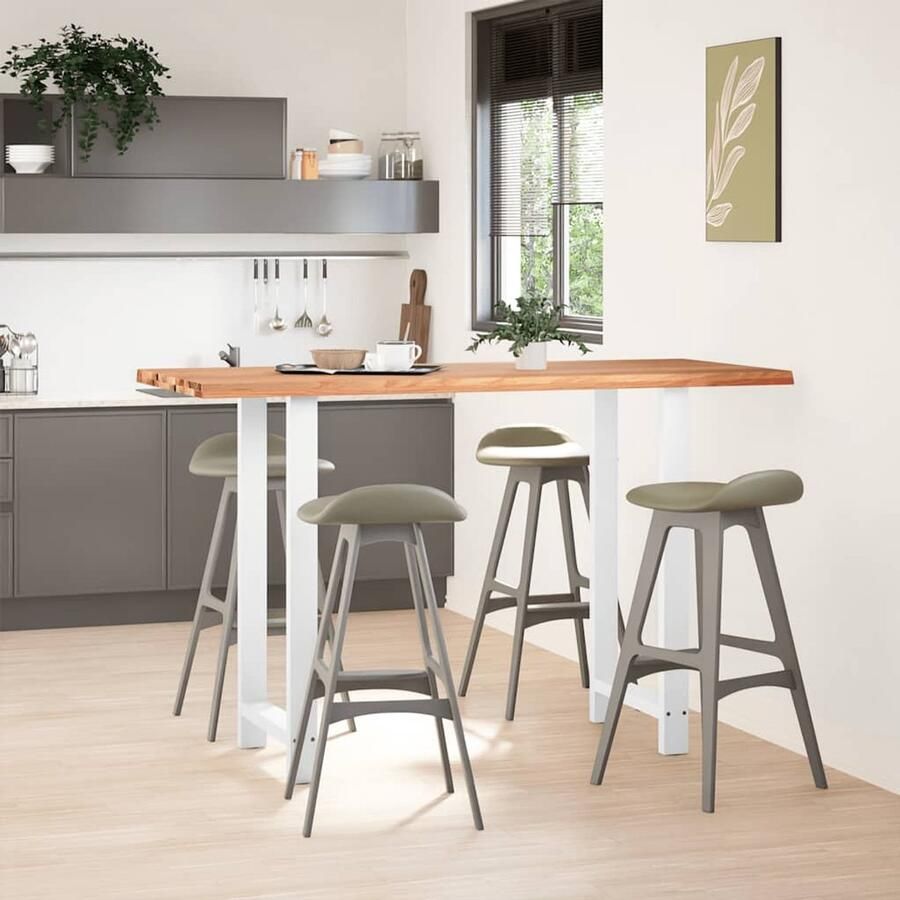 The Living Store Bartafel rechthoekig 180x80x112 cm massief eikenhout lichtbruin Tafel Met Poten Houten Tafel Eetkamertafel Salontafel Oak Wood Furniture