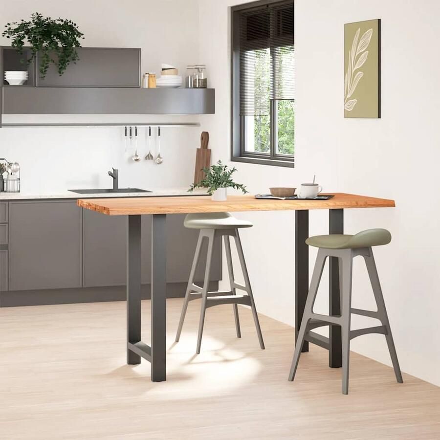 The Living Store Bartafel rechthoekig 180x80x112 cm massief eikenhout lichtbruin Tafel Met Poten Houten Tafel Eetkamertafel Salontafel Oak Wood Furniture