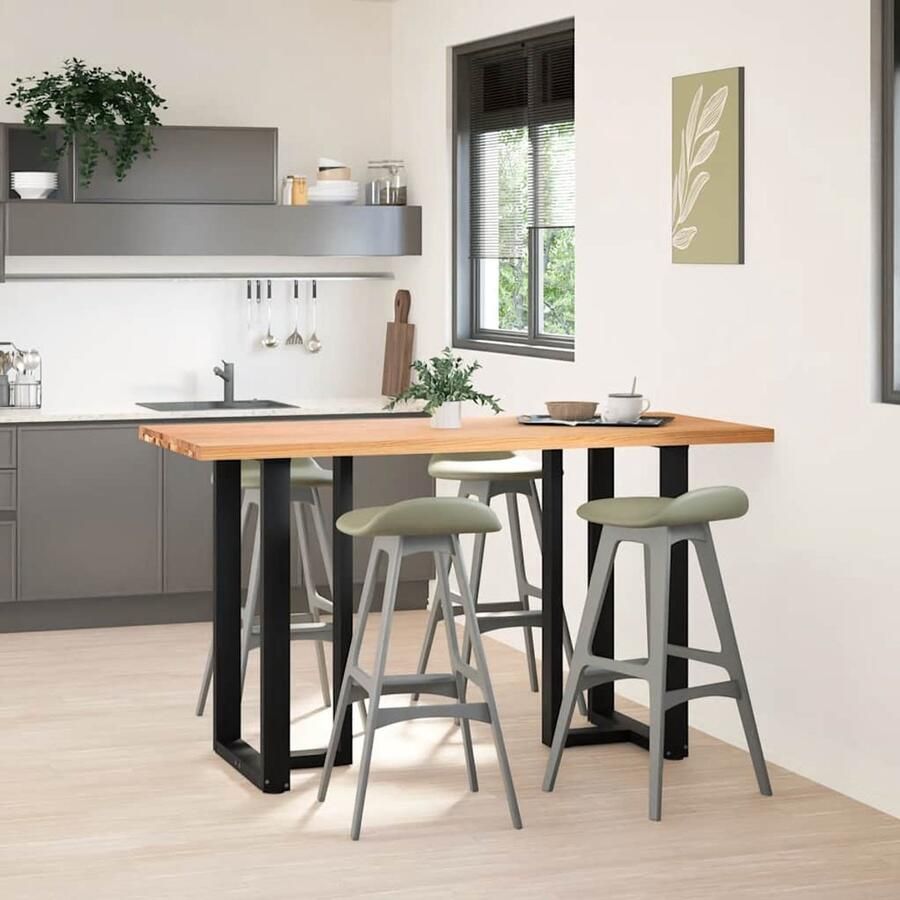 VidaXL Bartafel 180x80x92 cm Massief Eikenhout Bartafel Eikenhouten Tafel Keukenbar Eetkamerset Salontafel